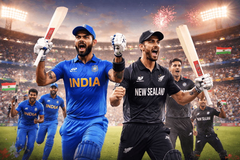 Indian and New Zealand cricket match