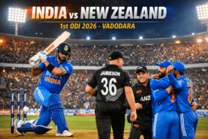 भारत बनाम न्यूज़ीलैंड पहला वनडे 2026 वडोदरा स्टेडियम में खेला गया मैच