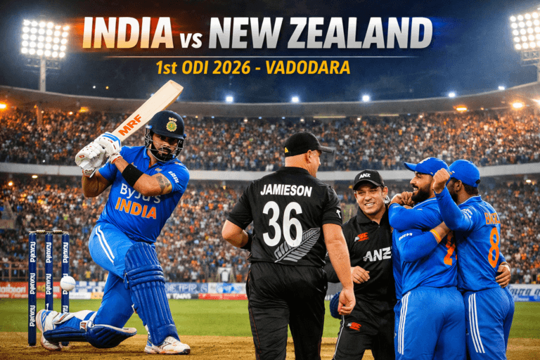 भारत बनाम न्यूज़ीलैंड पहला वनडे 2026 वडोदरा स्टेडियम में खेला गया मैच
