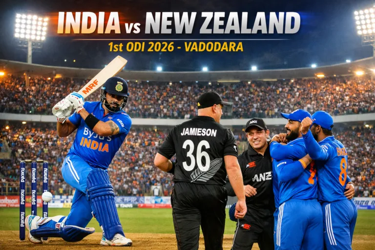 भारत बनाम न्यूज़ीलैंड पहला वनडे 2026 वडोदरा स्टेडियम में खेला गया मैच