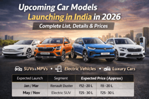 भारत में 2026 में लॉन्च होने वाली आगामी कारें