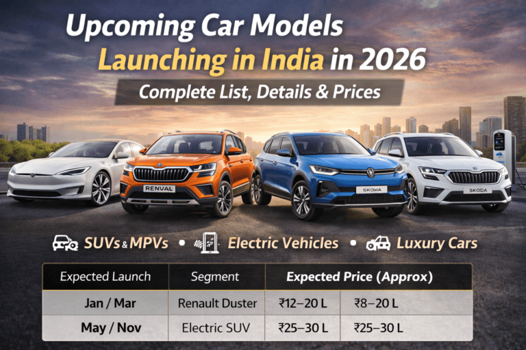 भारत में 2026 में लॉन्च होने वाली आगामी कारें