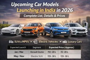 Upcoming car models launching in India in 2026