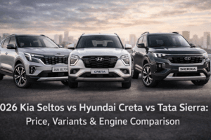 2026 Kia Seltos vs Hyundai Creta vs Tata Sierra comparison