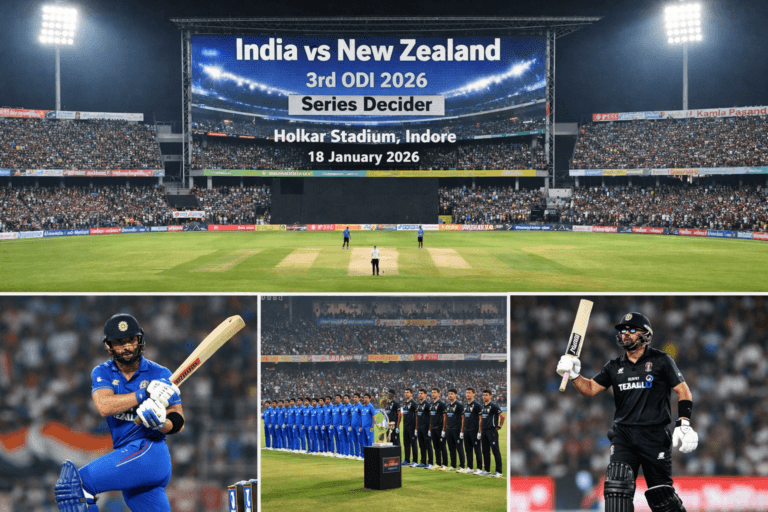 India vs New Zealand 3rd ODI 2026 series decider at Indore stadium