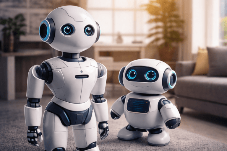 Humanoid robots designed for everyday home use showcasing artificial intelligence and consumer robotics